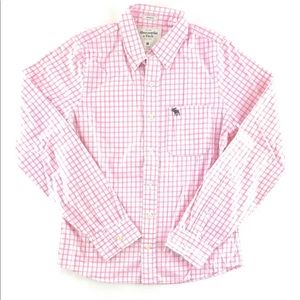 Men’s Abercrombie And Fitch pink plaid button up